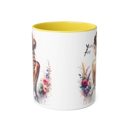 Yuck Fou Glamorous Floral Accent Mugs | Stylish Her Gift for Coffee Lovers | Unique Drinkware | Perfect for Birthdays, Anniversaries, & Weddings