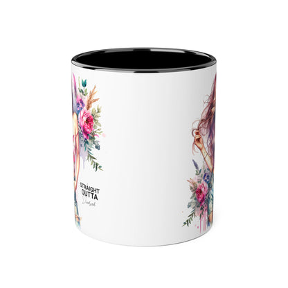 Straight Outta Divorced Humoristic Floral Accent Mug - Inspiring Gift for Friends, Unique Coffee Cup, Perfect for Birthdays, Home Decor, Coffee Lovers