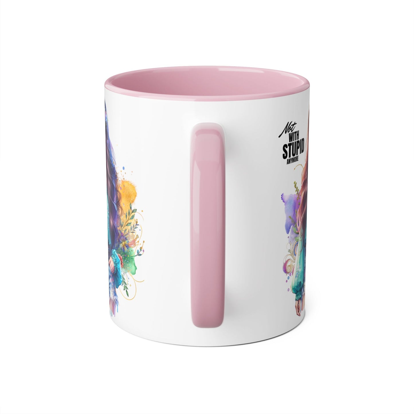 Not With Stupid Anymore Humoristic 11oz Accent Mug This humoristic mug