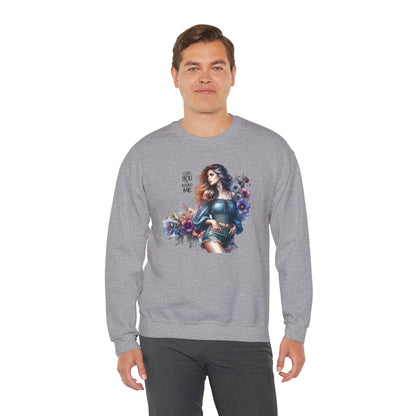 Lost You And Found Me Whimsical Floral Crewneck Sweatshirt | 'Until You Came to Me' Quote | Cozy Gift for Her, Floral Sweatshirt, Relaxed Style, Casual Wear