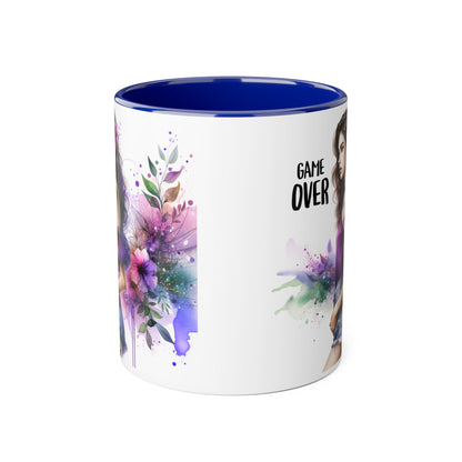 Game Over Accent Mug - Stylish Coffee Cup for Gamers, Unique Gift, Trendy Home Decor, Birthday Present, Cafe Lover's Essential