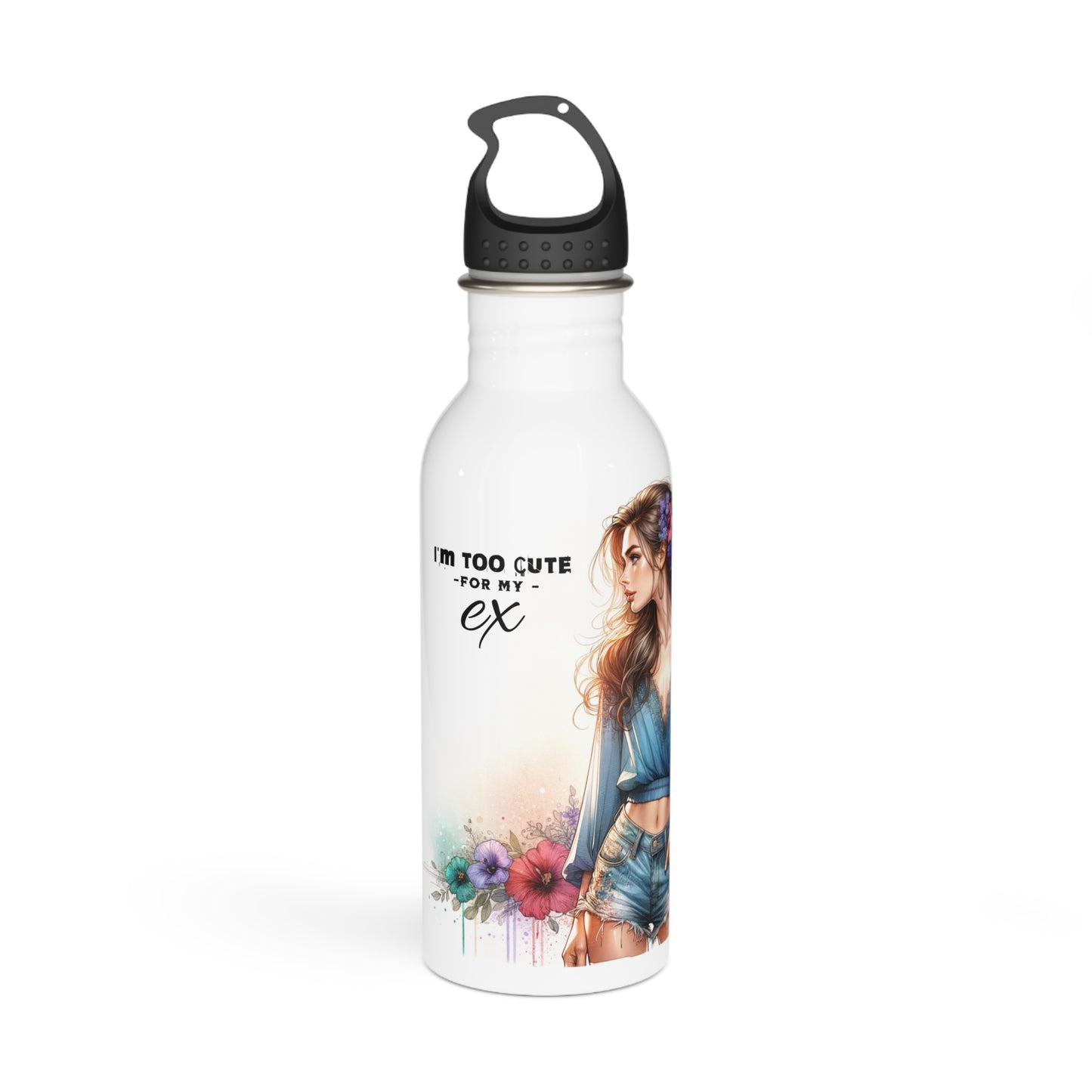 I'm Too Cute For My Ex  Stainless Steel Water Bottle, Inspirational Bottle Gift for Her, Girlfriend Gift, Fitness Water Bottle, Eco-Friendly Drink Container