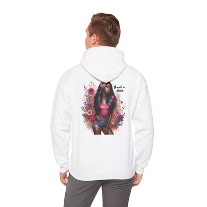 Thank U, Next Floral Graphic Sweatshirt - Cozy Unisex Hooded Sweatshirt, Perfect for Casual Days, Gifts for Friends, Spring Style, Trendy Streetwear