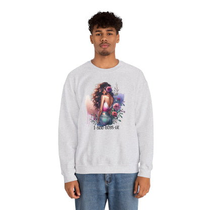 1-800-Boys-Lie Boss Babe Floral Sweatshirt | Unisex Comfortable Crewneck, Trendy Gift for Her, Affirmation Clothing, Cozy Fashion