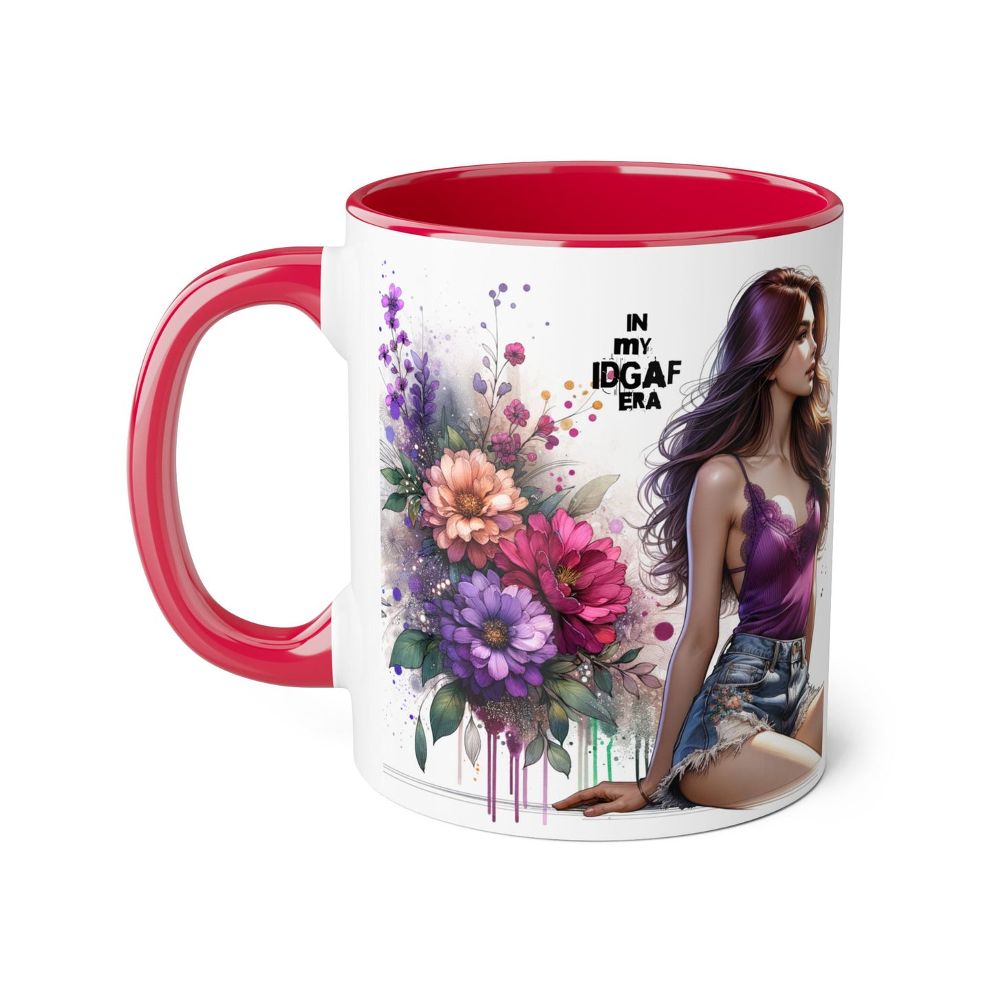 Chic Floral Accent Mug - Perfect for Coffee Lovers, Gift for Her, Home Decor, Floral Art Mug, Unique Drinkware