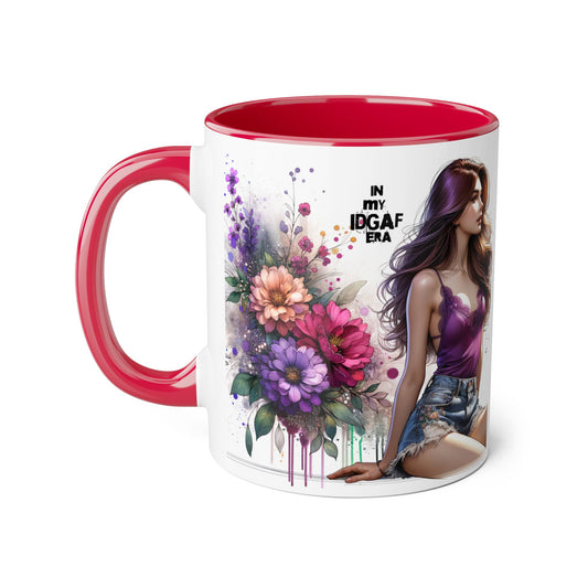 Chic Floral Accent Mug - Perfect for Coffee Lovers, Gift for Her, Home Decor, Floral Art Mug, Unique Drinkware