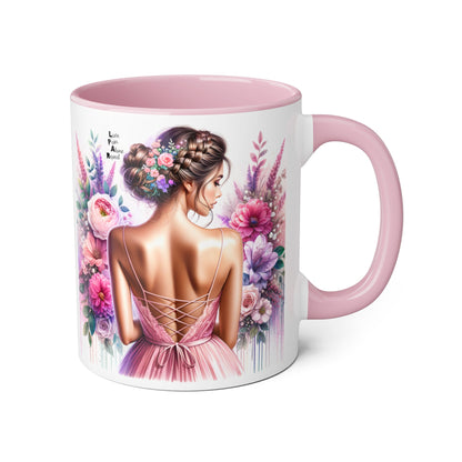 Floral Elegance Mug - Inspirational Coffee Cup, Gift for Her, Wedding Favor, Valentine's Day, Home Decor