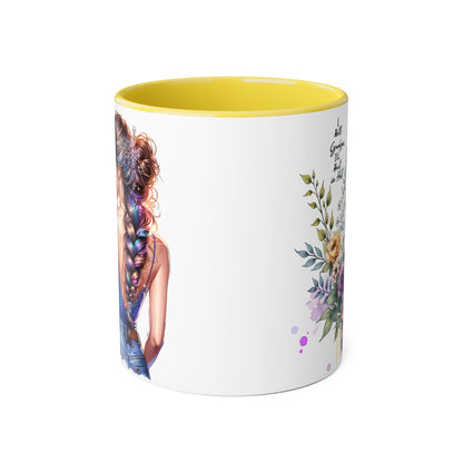 I Hold Grudges, I'll Heal in Hell  Humoristic Floral Inspirational Accent Mug, 11oz Coffee Cup, Gift for Her, Home Office Decor, Mother's Day, Personalized Drinkware