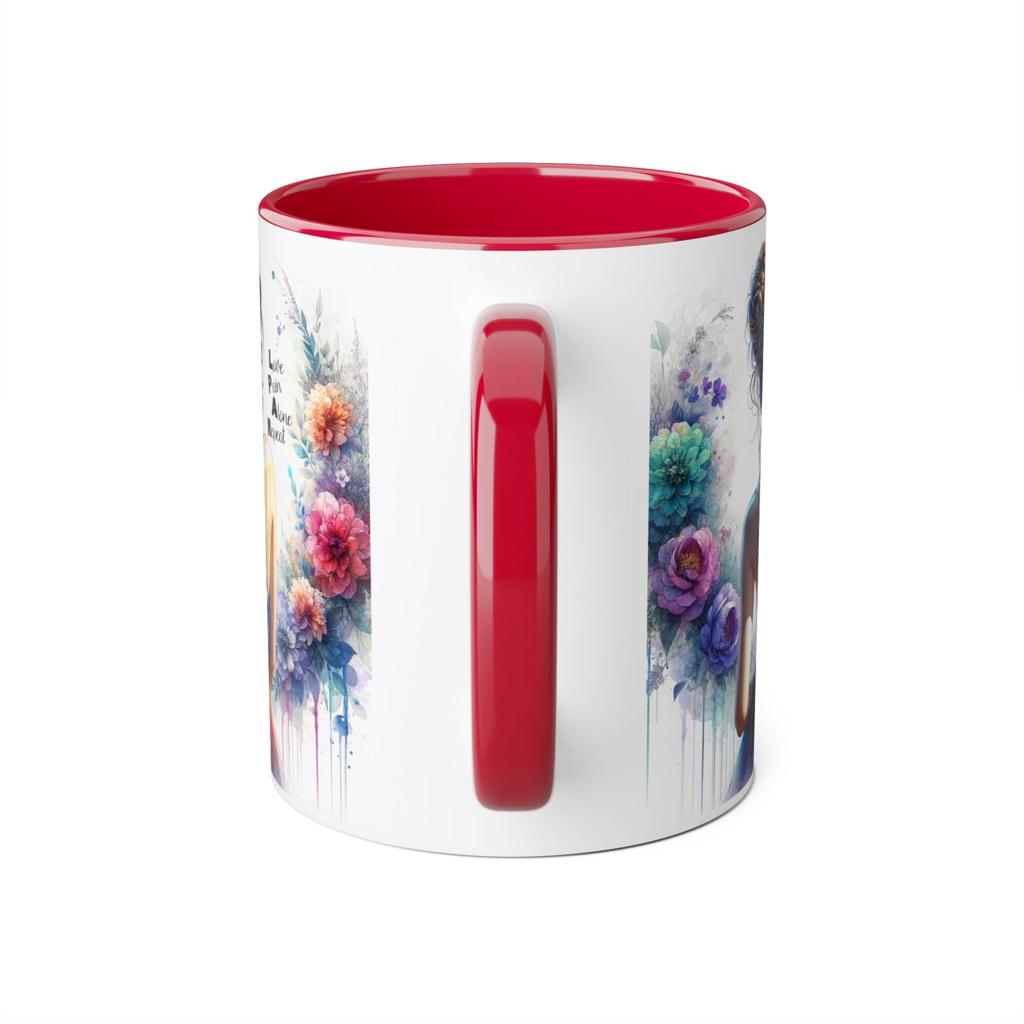 Floral Accent Mug - Vibrant Coffee Cup, Gift for Her, Home Decor, Inspirational Quotes, Art Lover's Mug, Tea Lover's Gift