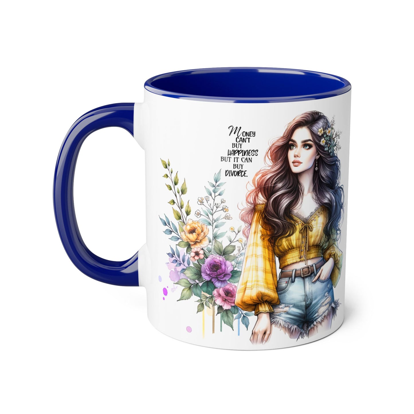 Mug Money Can't Buy Happiness But It Can Buy Divorce Humoristic 11oz Accent Mug