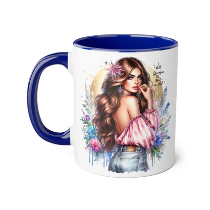 I Hold Grudges, I'll Heal in Hell Stylish Accent Mug, Floral Coffee Cup, Gift for Her, Tea Time Essentials, Boho Chic Mug, Perfect for Birthdays, Casual Everyday Use