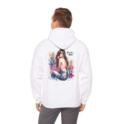 Thank U, Next Stylish Art Hoodie with Graphic Design, Cozy Sweatshirt for Casual Wear, Perfect Gift for Her, Trendy Fashion, Birthday & Holiday Gift