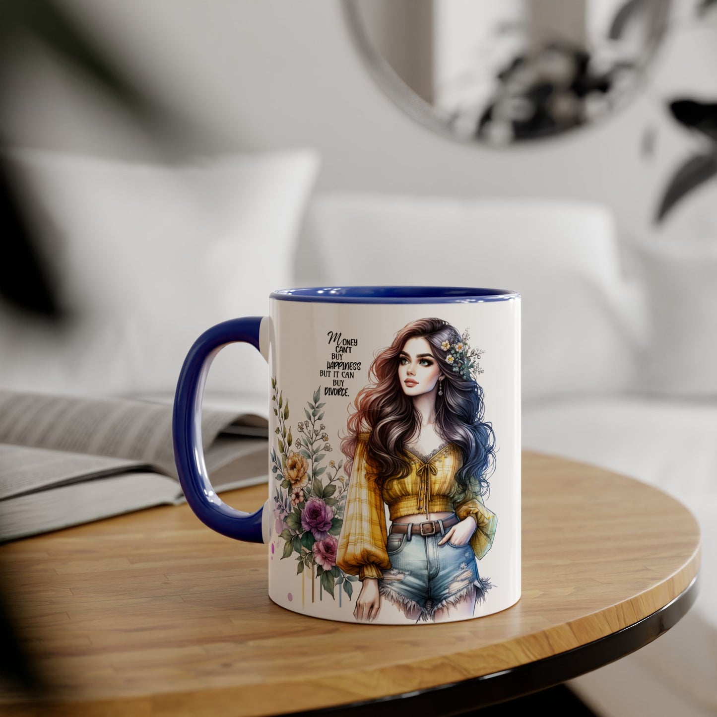 Mug Money Can't Buy Happiness But It Can Buy Divorce Humoristic 11oz Accent Mug