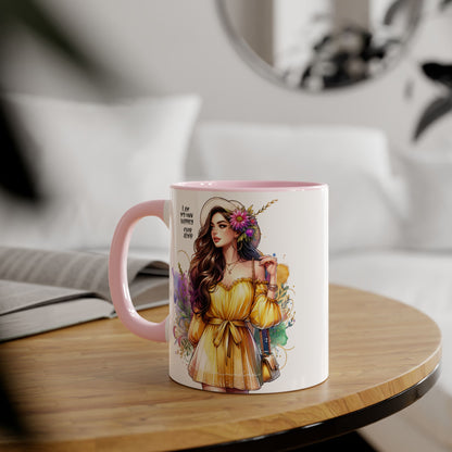 I Am My Own Happily Ever After Empowered Woman Accent Mug - 11oz Black Trim | Inspirational Coffee Cup | Perfect Gift for Friends & Self-Care