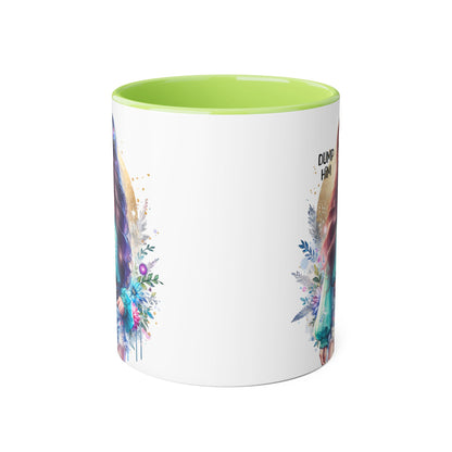 Empowered Woman Accent Mug, Inspirational Coffee Cup, Gift for Her, Motivational Mug, Art Mug for Friends, Self-Care
