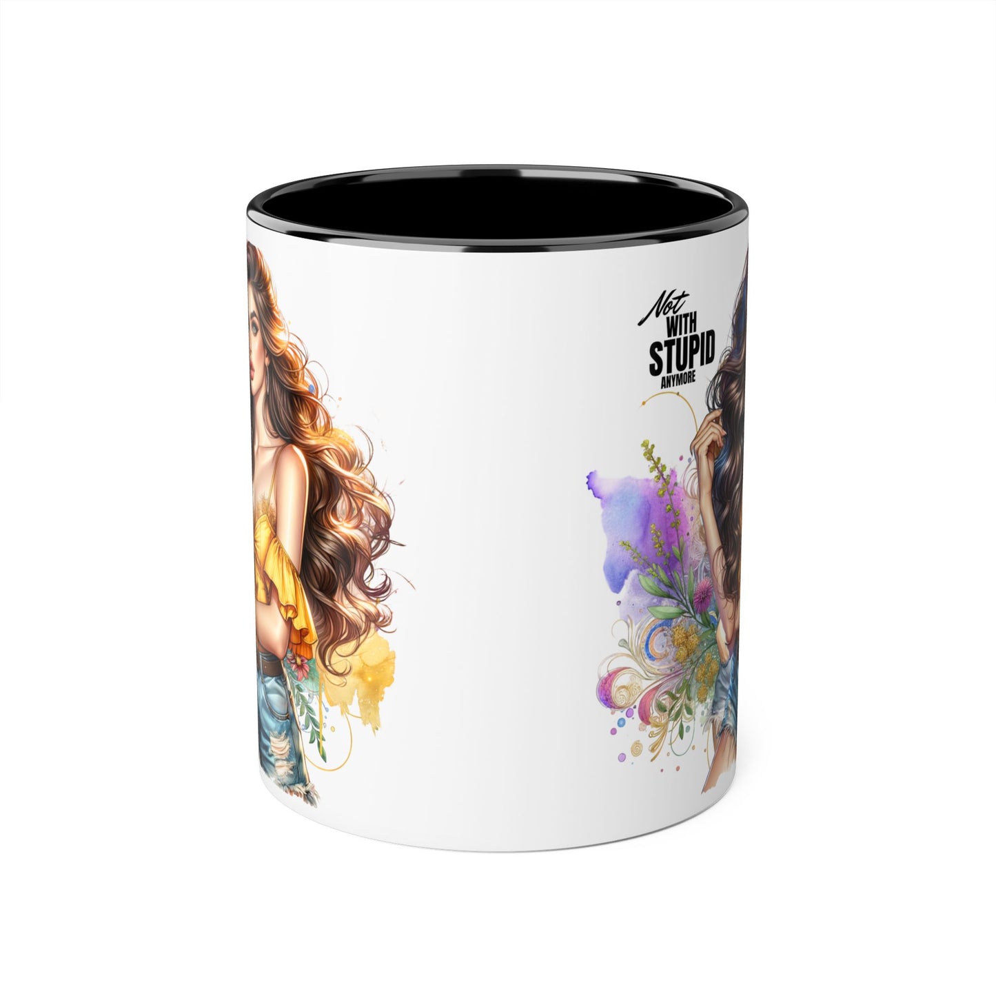 Not With Stupid Anymore Humoristic 11oz Accent Mug