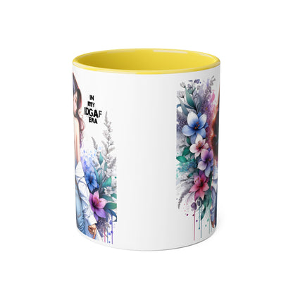Floral Graphic Accent Mug, Gift for Her, Coffee Tea Mug, Unique Housewarming Present, My IDGAF Era