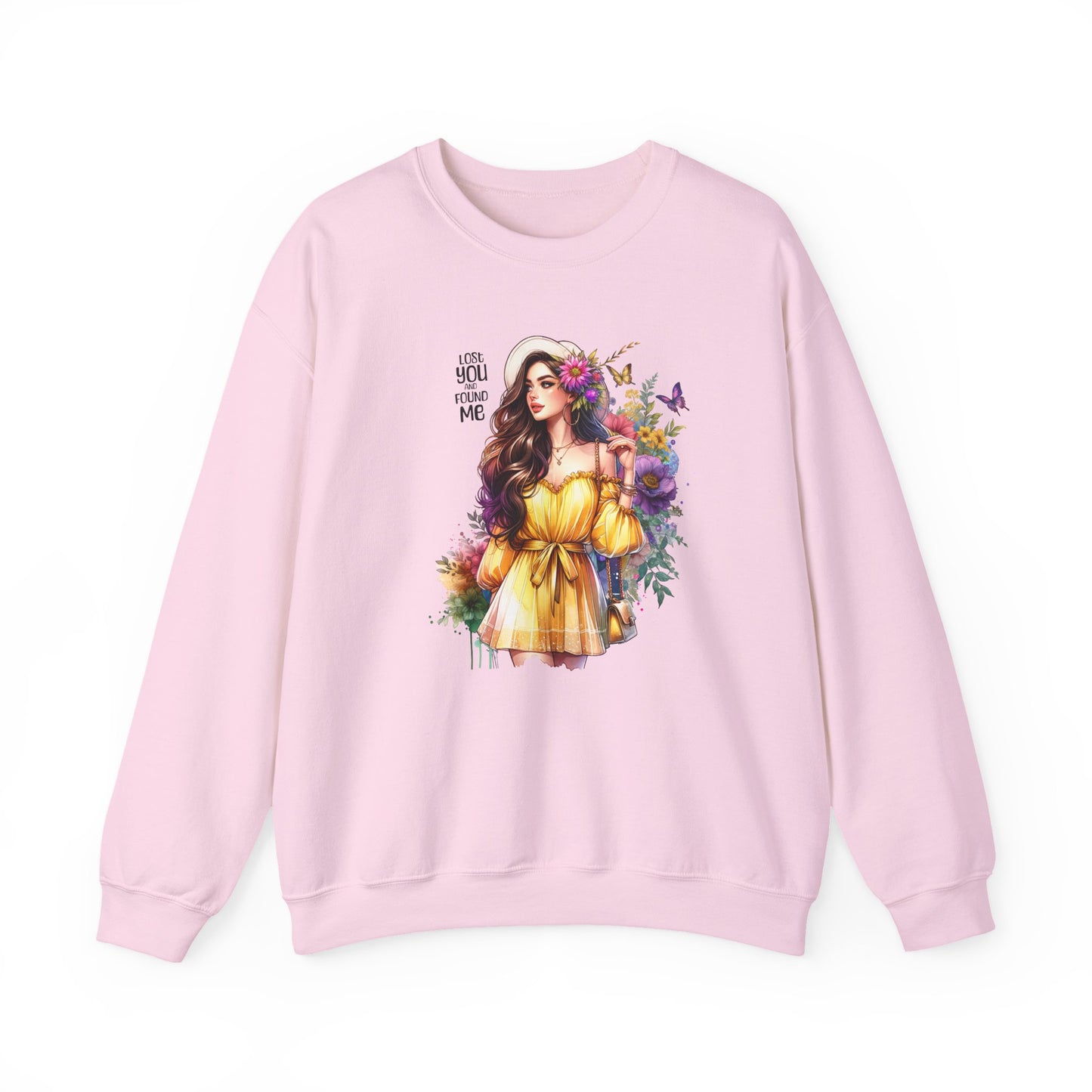 Lost You And Found Me Floral Art Crewneck Sweatshirt, Cozy Unisex Sweater, Gift for Her, Spring Fashion, Inspirational Apparel