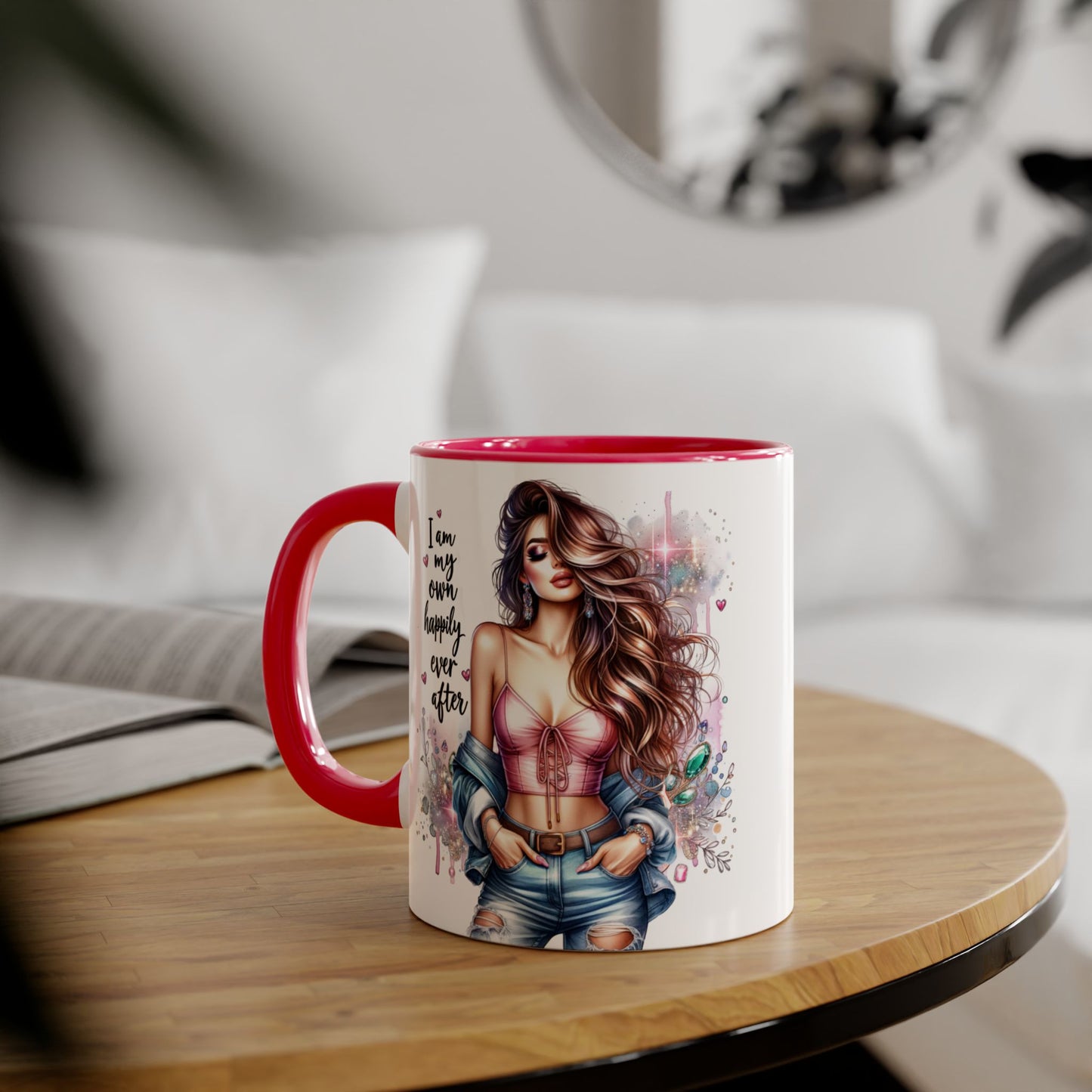 I Am My Own Happily Ever After Empowered Woman Accent Mug, Motivational Gift, Coffee Cup, Self-Love Mug, Feminine Decor, Inspirational Kitchenware