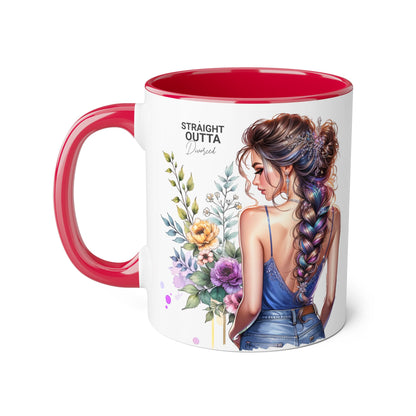 Straight Outta Divorced Humoristic Floral Art Coffee Mug, Gift for Her, Unique Coffee Cups, Floral Mugs for Any Occasion