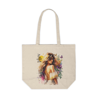 I Am My Own Happily Ever After Stylish Canvas Shopping Tote | Floral Art, Eco-Friendly Bag, Gift for Her, Quote Tote, Reusable Grocery Bag, Trendy Handbag