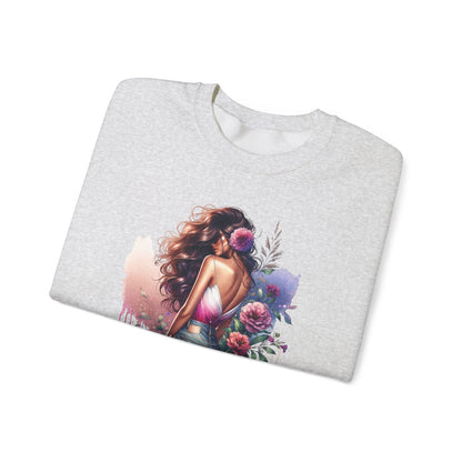 1-800-Boys-Lie Boss Babe Floral Sweatshirt | Unisex Comfortable Crewneck, Trendy Gift for Her, Affirmation Clothing, Cozy Fashion
