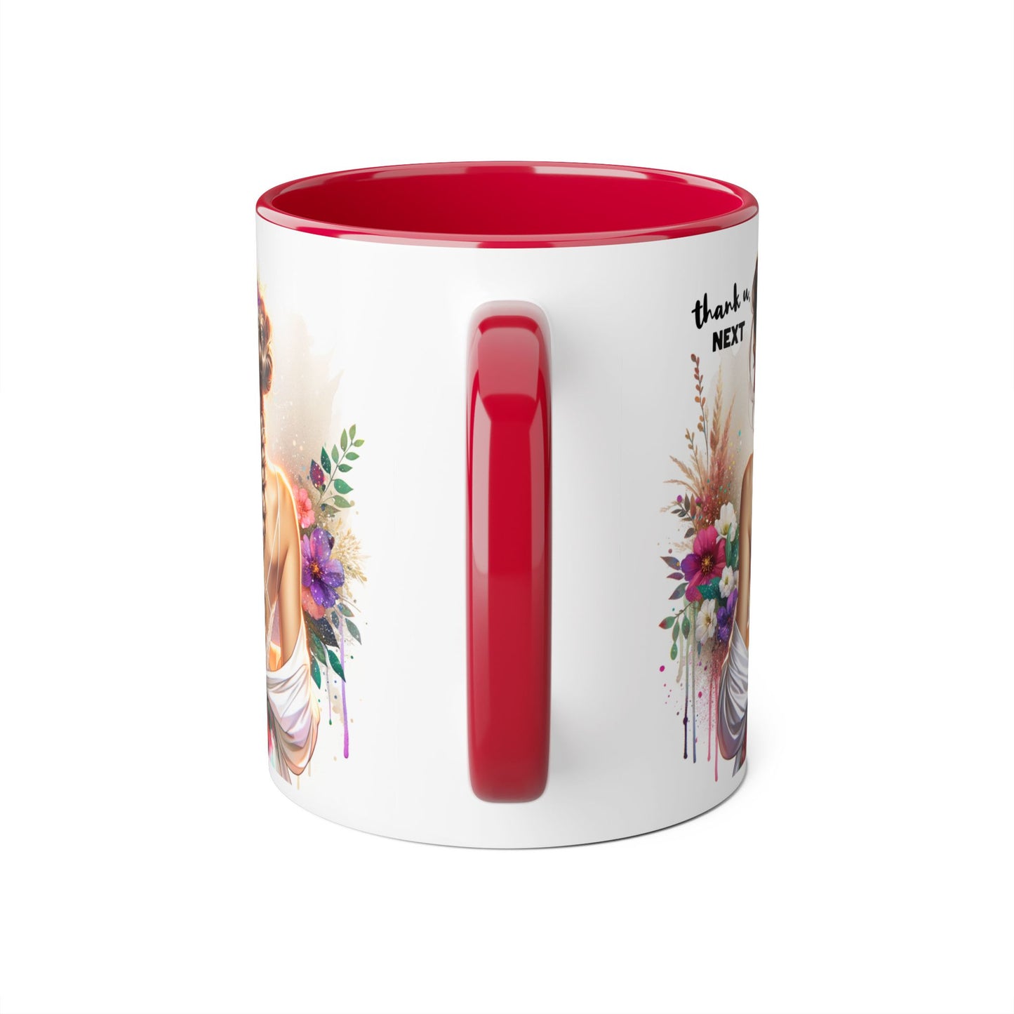 Thank U, Next Chic Floral Accent Mug, Next Season Inspired Coffee Cup, Gift for Her, Boho Style Drinkware, Home Decor, Unique Birthday Present