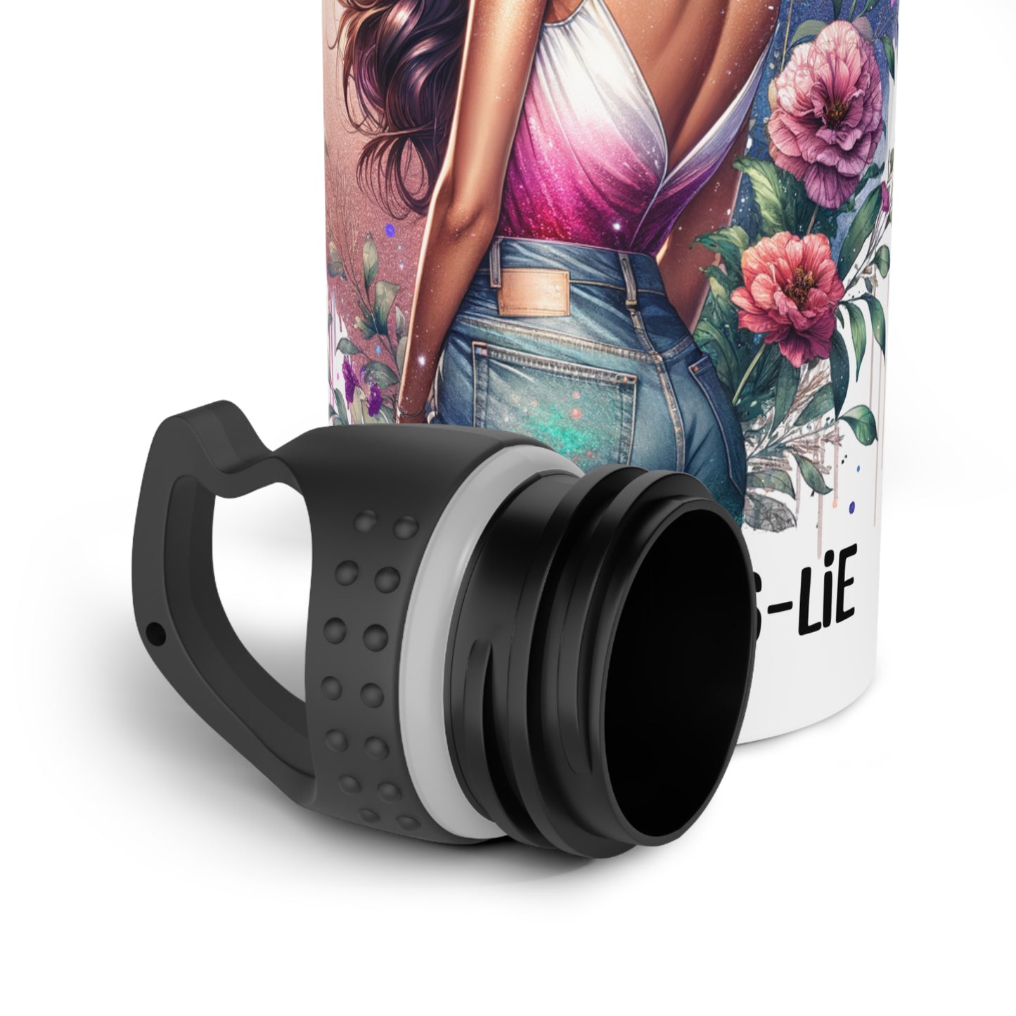 1-800-Boys-Lie Stylish Stainless Steel Water Bottle with Floral Design - Perfect for Hydration, Gifts, Eco-Friendly, and Everyday Use