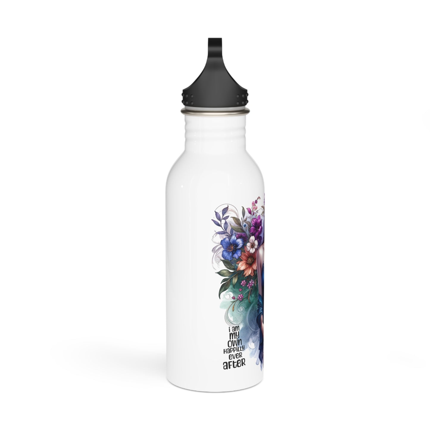 I Am My Own Happily Ever After Floral Stainless Steel Water Bottle | Eco-Friendly Hydration, Nature Lover Gift, Travel Bottle, Workout Accessory, Reusable Water Jug
