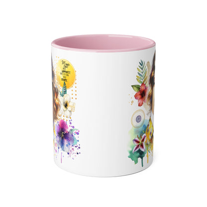 Money Can't Buy Happiness But It Can Buy Divorce Accent Mugs, 11oz