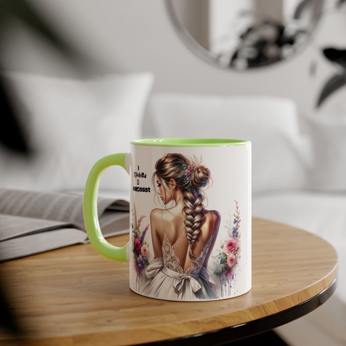 Elegant Floral Accent Mug, Trending Gift for Coffee Lovers, Beautiful Art Mug, Unique Home Decor, Perfect for Birthdays or Weddings