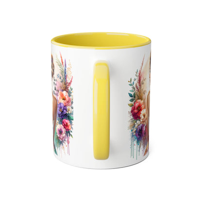 Floral Latte Mug, Inspirational Coffee Cup, Boho Style Mug, Gift for Her, Art Print Mug, Relaxing Beverage Mug