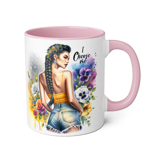 I Choose Me Empowering Accent Mugs, Coffee Cup for Self-Love, Inspirational Drinkware, Gifts for Her, Motivational Home Decor
