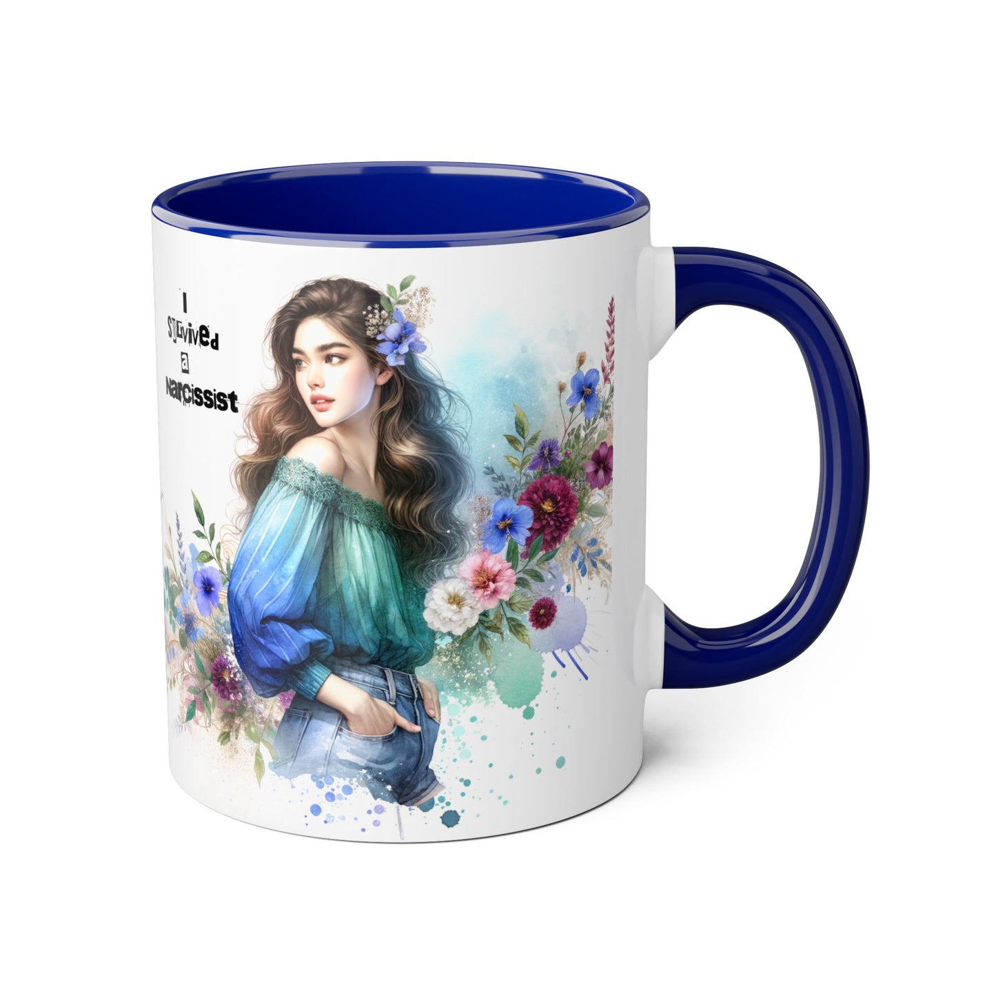 Survivor Accent Mug, Inspirational Gift Mug, Unique Art Coffee Cup, Self-Care Mug for Her, Perfect for Friendship, Recovery Gift