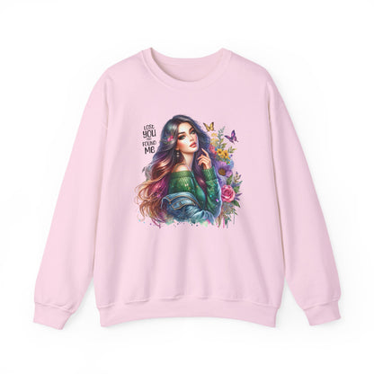 Lost You And Found Me Bohemian Floral Crewneck Sweatshirt, Cozy Graphic Sweatshirt, Gift for Her, Unique Art Pullover, Spring Fashion Crew
