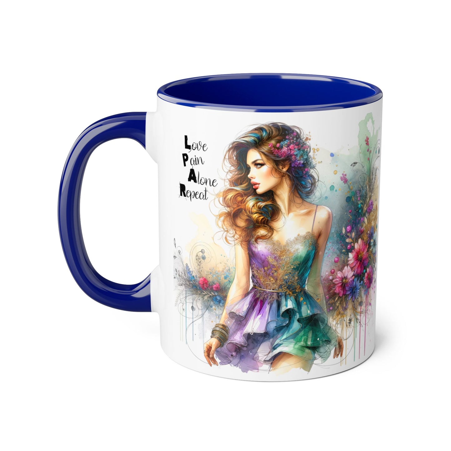 Whimsical Floral Accent Mugs, 11oz - Perfect for Coffee Lovers, Gift for Her, Home Decor, Birthday, Mother's Day