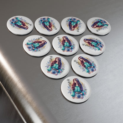 I Don't Make Mistakes, I Date Them Charming Button Magnet Set, Inspirational Gifts for Her, Floral Magnet Decor, Perfect for Home or Office