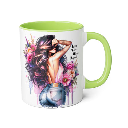 Beautiful Floral Accent Mug, Inspirational Gift, Coffee Cup, Art Mug for Her, Birthday, Mother's Day, Home Decor, Lover's Gift