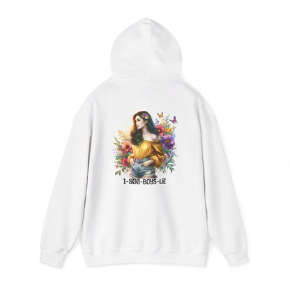 1-800-Boys-Lie Floral Graphic Hoodie, Stylish Unisex Sweatshirt, Trendy Streetwear, Gift for Her, Casual Outfit, Everyday Comfort, Unique Statement Pieces