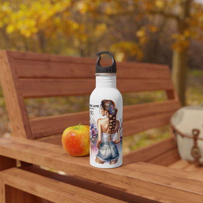 I'm Too Cute For My Ex Boho Floral Water Bottle | Stylish Stainless Steel Drinkware, Eco-Friendly Gift, Summer Hydration, Inspirational Quotes