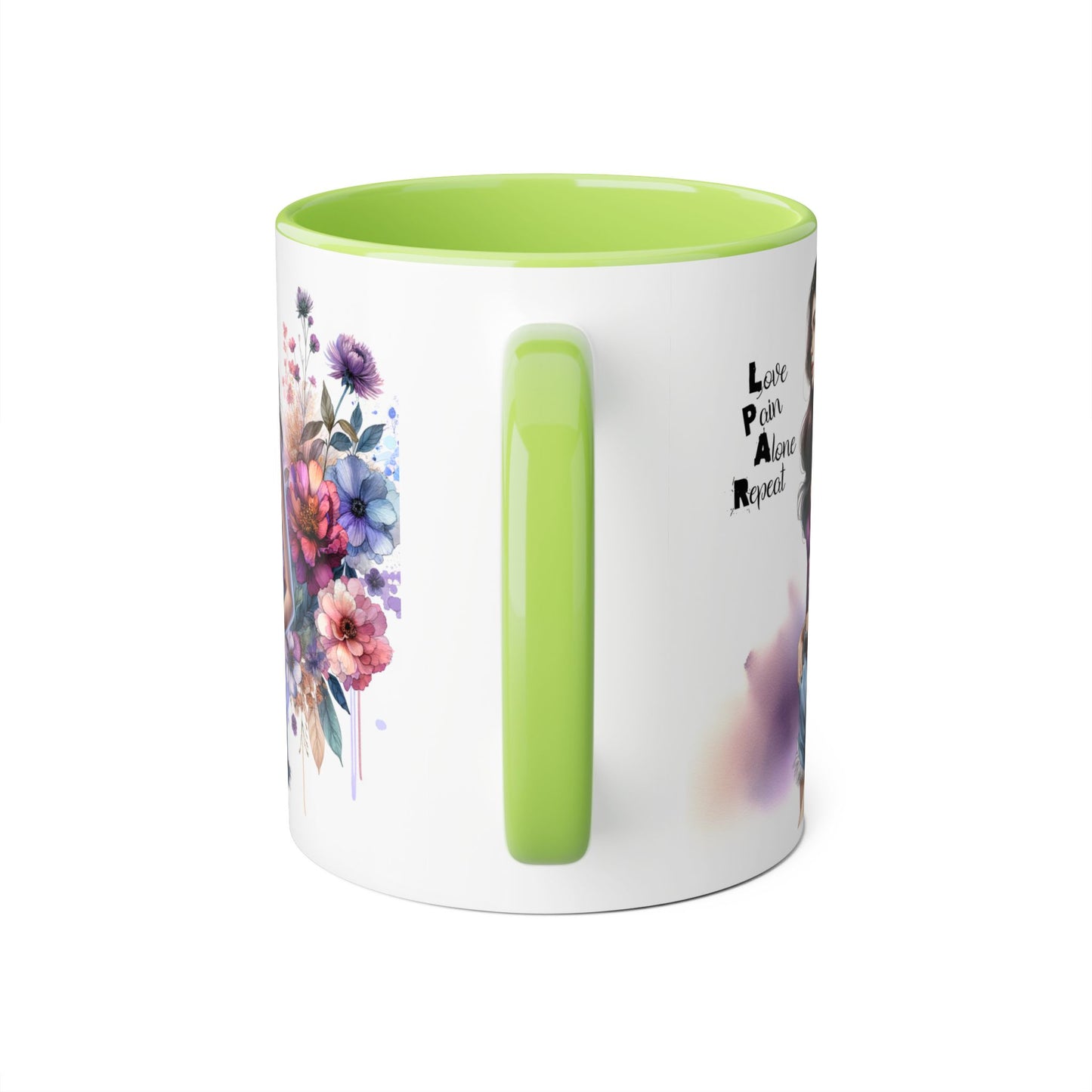 Floral Accent Mug, Personalized Coffee Cup, Artistic Drinkware, Unique Gift for Her, Women's Day Present, Home Decor
