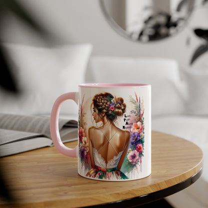 Floral Latte Mug, Inspirational Coffee Cup, Boho Style Mug, Gift for Her, Art Print Mug, Relaxing Beverage Mug