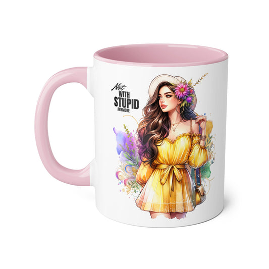 Not With Stupid Anymore Humoristic 11oz Accent Mug