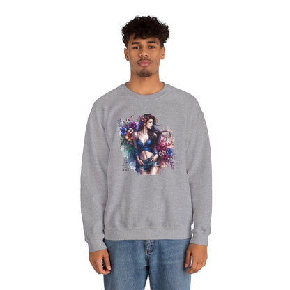 I Am My Own Happily Ever After  Floral Goddess Sweatshirt | Cozy Unisex Crewneck | Perfect Gift for Fall/Winter, Artistic Apparel, Wall Art Sweatshirt, Everyday Wear