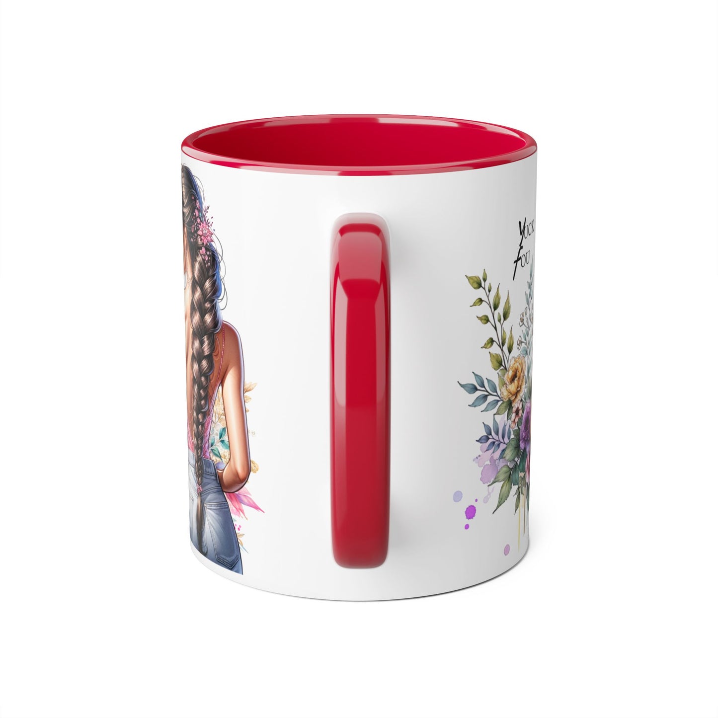 Yuck Fou Floral Art Accent Mug, Inspirational Coffee Cup, Unique Gift for Her, Mother’s Day Present, Home Decor, Art Lover Mug