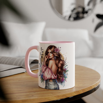 Bohemian Accent Mug, 11oz Coffee Cup for Free-Spirited Souls, Gift for Her, Artful Drinkware, Inspirational Coffee Mug