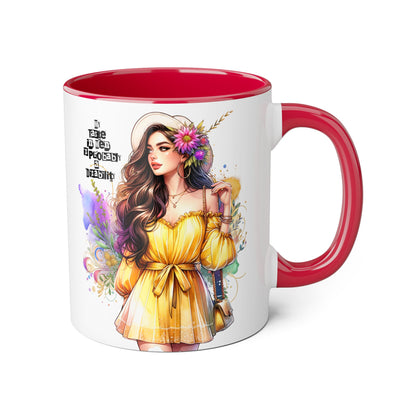 Funny Accent Mug - My Taste in Men is Probably a Disability Humor 11oz Cup