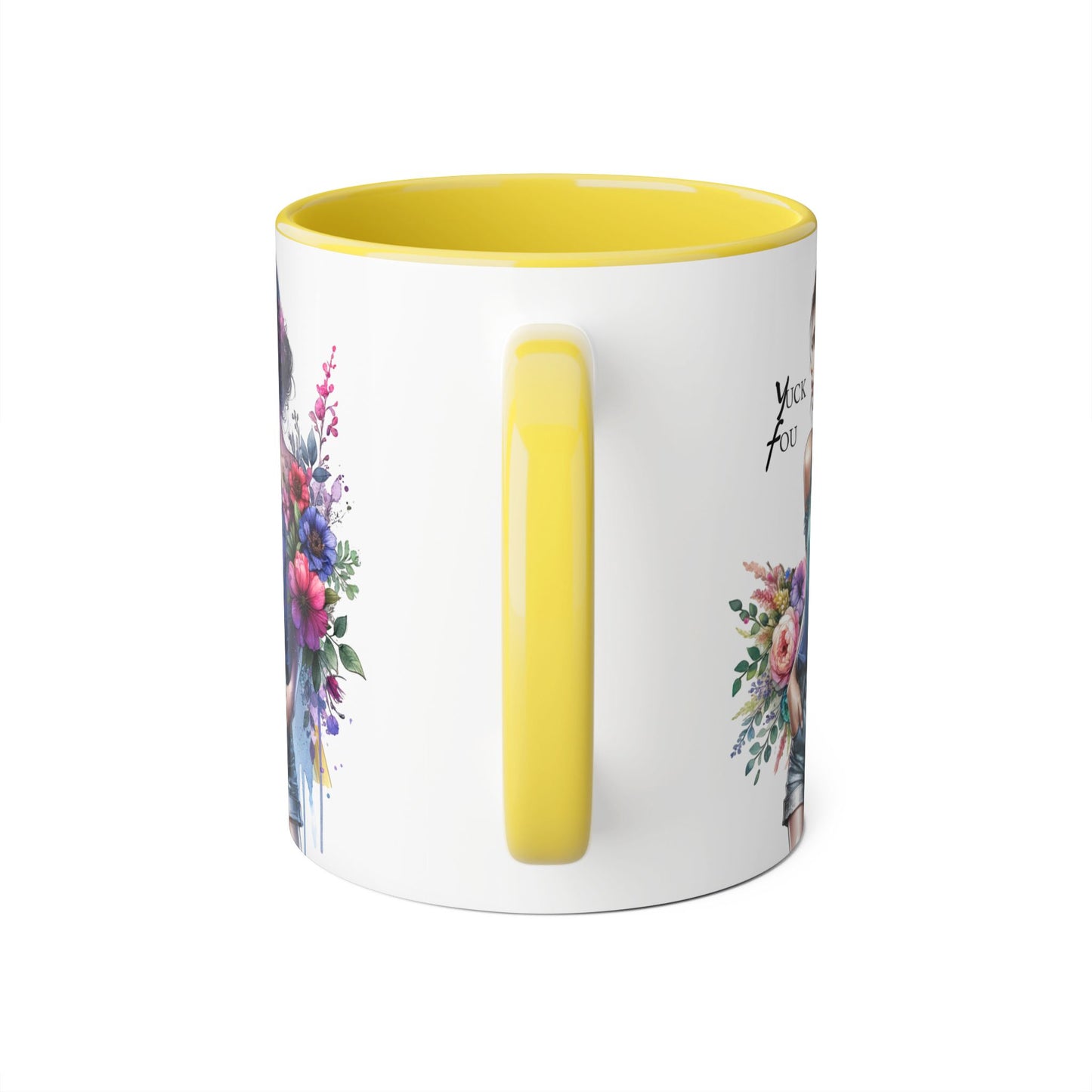 Yuck Fou Floral Art Accent Mug | Stylish Gift for Coffee Lovers, Housewarming, Birthdays, Creative Decor