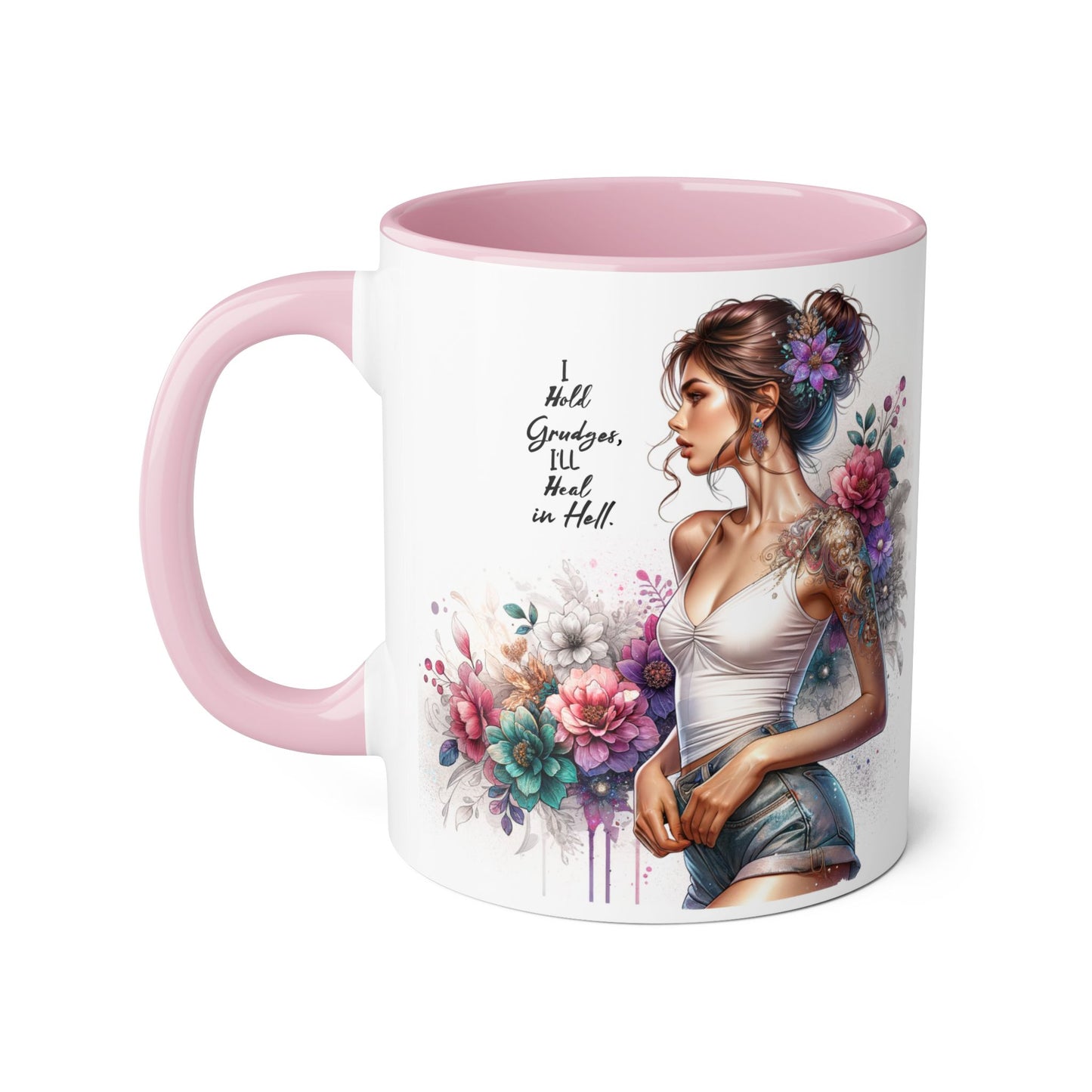 I Hold Grudges, I'll Heal in Hell Floral Quote Mug, Inspirational Coffee Cup, Grandma Gift, Artful Ceramic Mug, Unique Housewarming Present, 11oz Ceramic Accent Mug, [...]