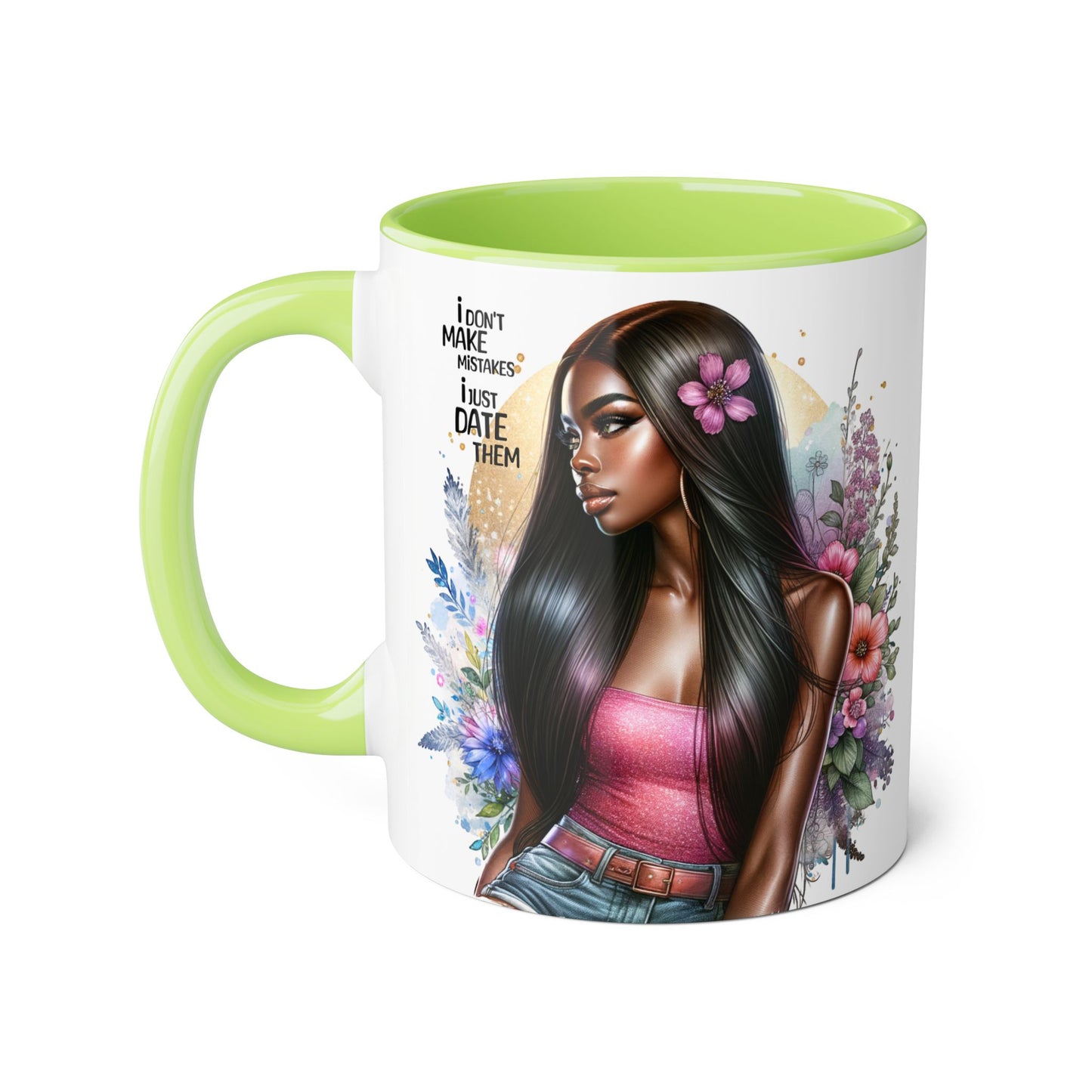 I Don't Make Mistakes, I Date Them Gorgeous Floral Accent Mugs | Perfect Gift for Coffee Lovers | Stylish Home Decor | Unique Birthday, Anniversary, or Just Because Gift